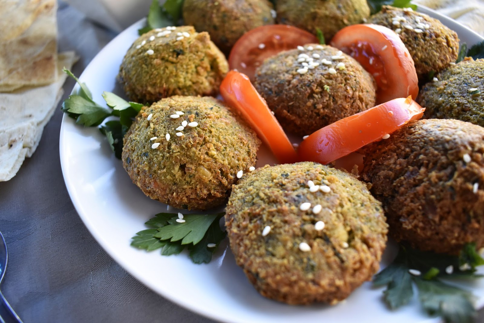 Homemade Middle Eastern falafel