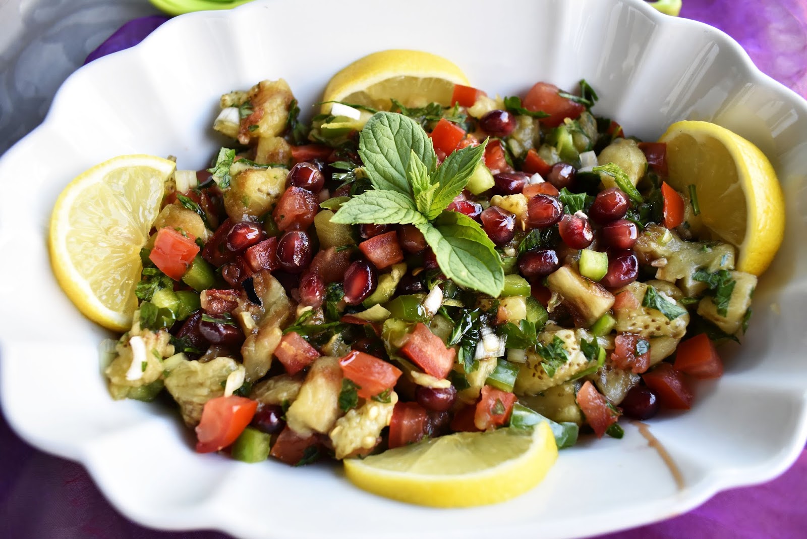 Lebanese Grilled Eggplant Salad