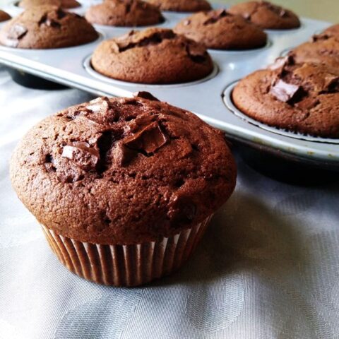 PERFECT DOUBLE CHOCOLATE MUFFINS 