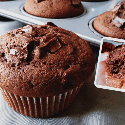chocolate muffins in a muffins liner