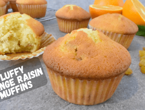 FLUFFY ORANGE RAISIN MUFFINS