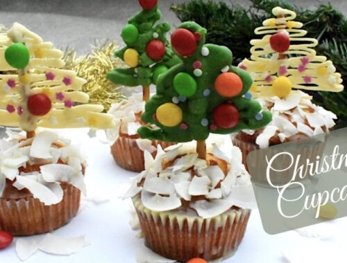 Coconut Christmas Cupcakes
