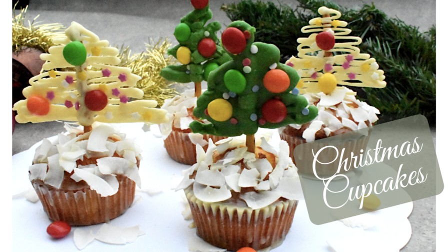 Coconut Christmas Cupcakes