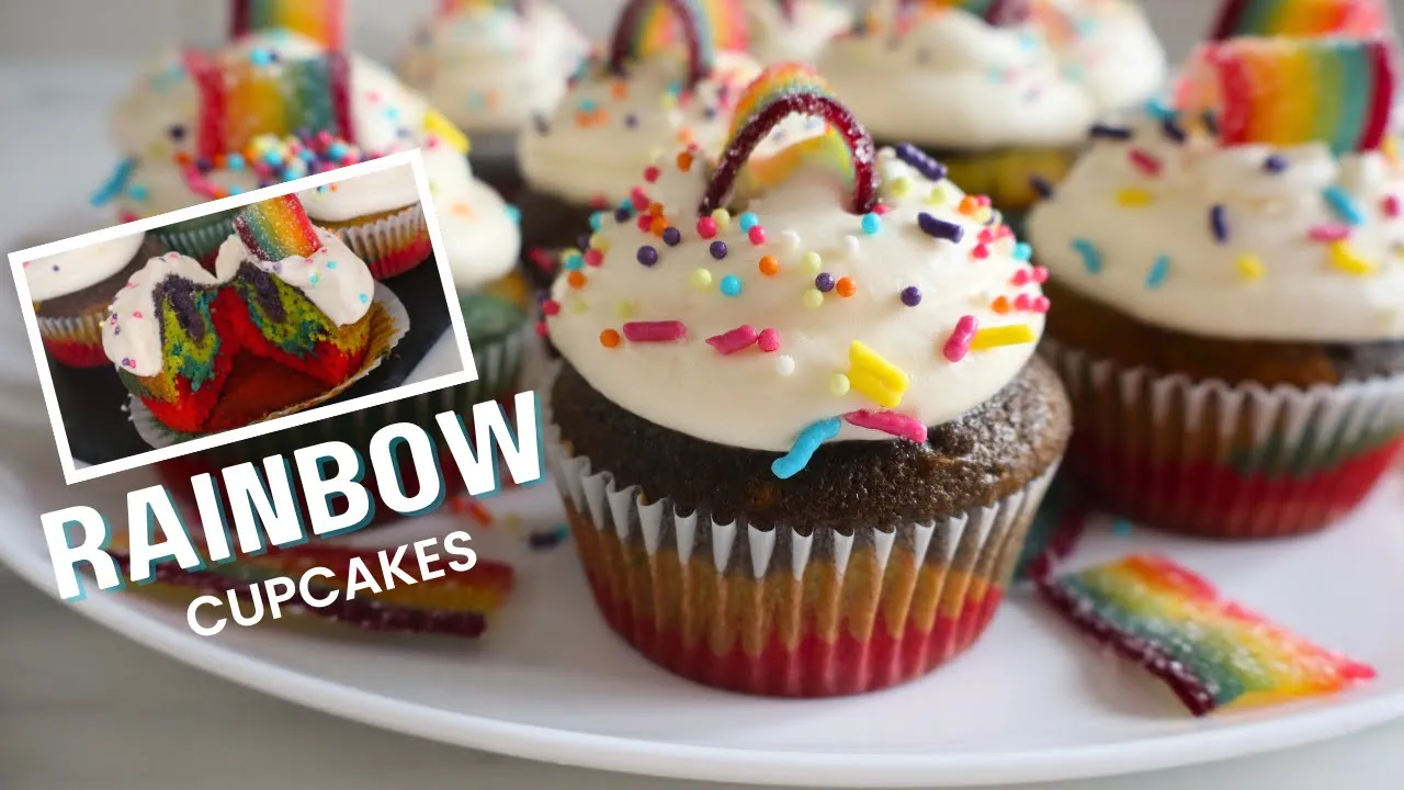 Easy Rainbow Cupcakes
